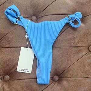 Monday Swimwear Dream Blue Ribbed Bikini Bottom